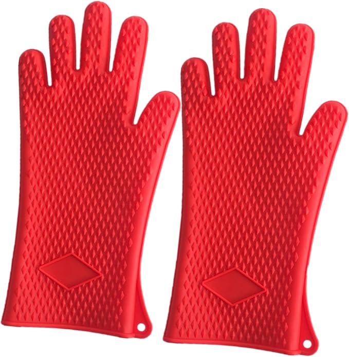 trrcylp 2 件装 16 英寸硅胶耐热超长手套用于烹饪烧烤手套洗碗防水